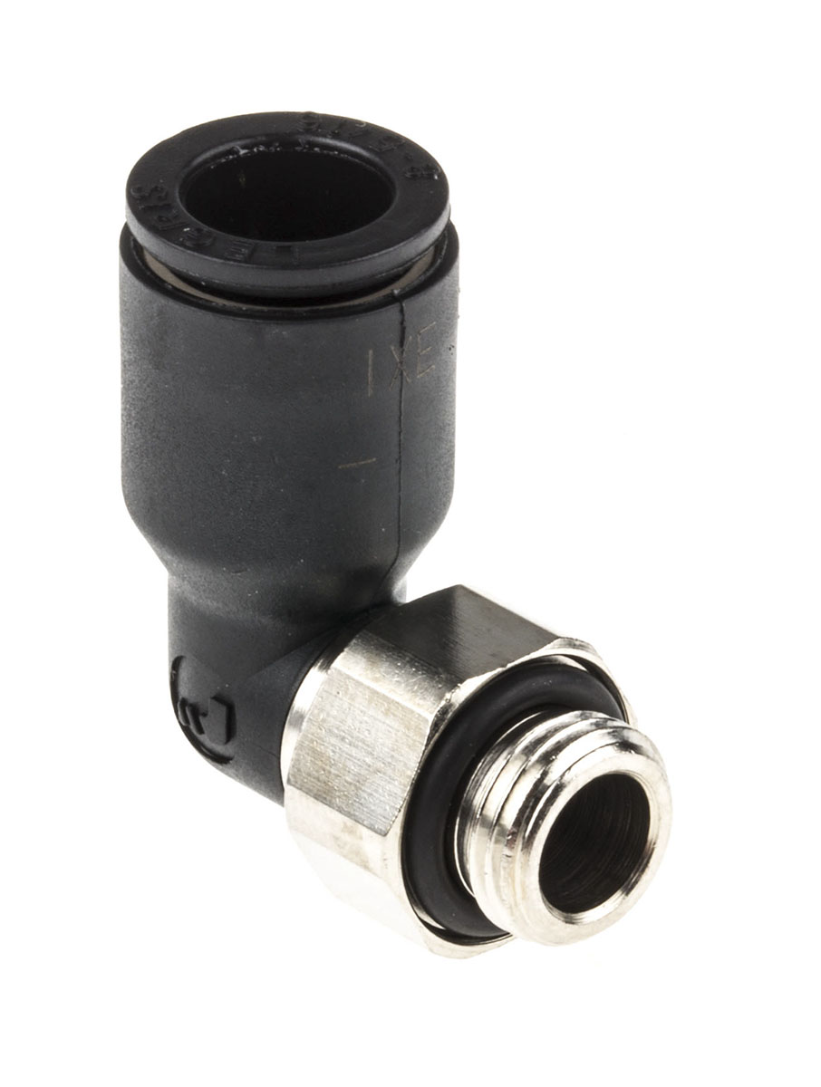 Legris LF3000 Series Elbow Threaded Adaptor, G 1/8 Male to Push In 8 mm, Threaded-to-Tube Connection Style