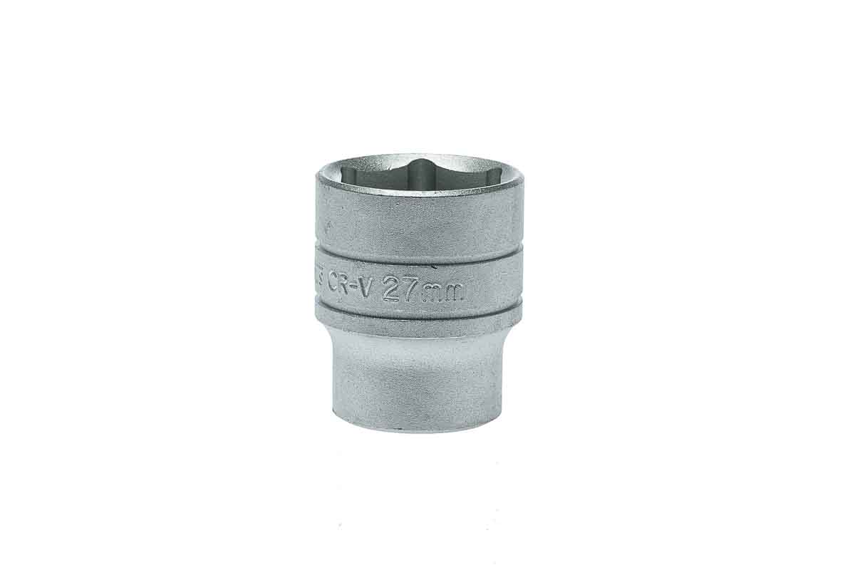 Teng Tools 1/2 in Drive 27mm Standard Socket, 6 point, 43 mm Overall Length
