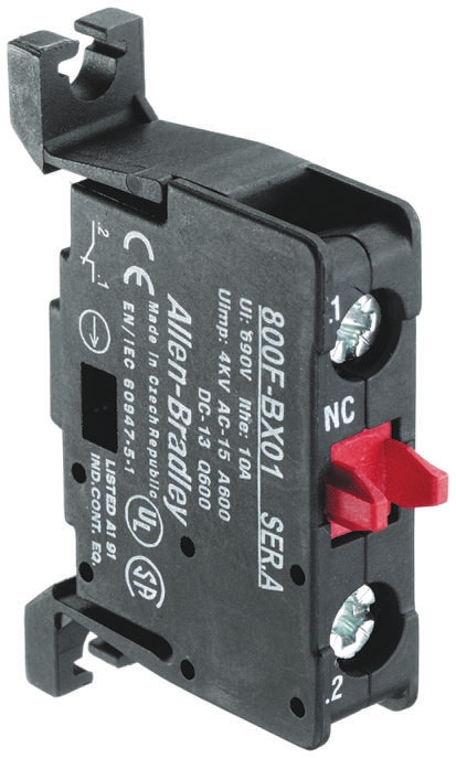 Allen Bradley 800F Series Contact Block, 600V, 1NC