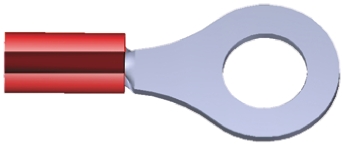 TE Connectivity, PIDG Insulated Ring Terminal, M6 (1/4) Stud Size, 0.26mm² to 1.65mm² Wire Size, Red