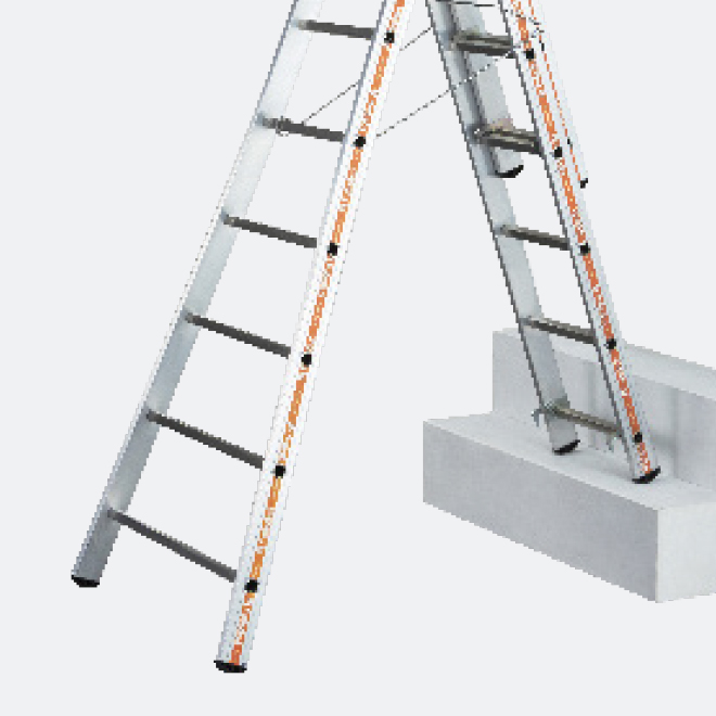 TUBESCA Aluminium Ladder 8 steps 5.13m open length