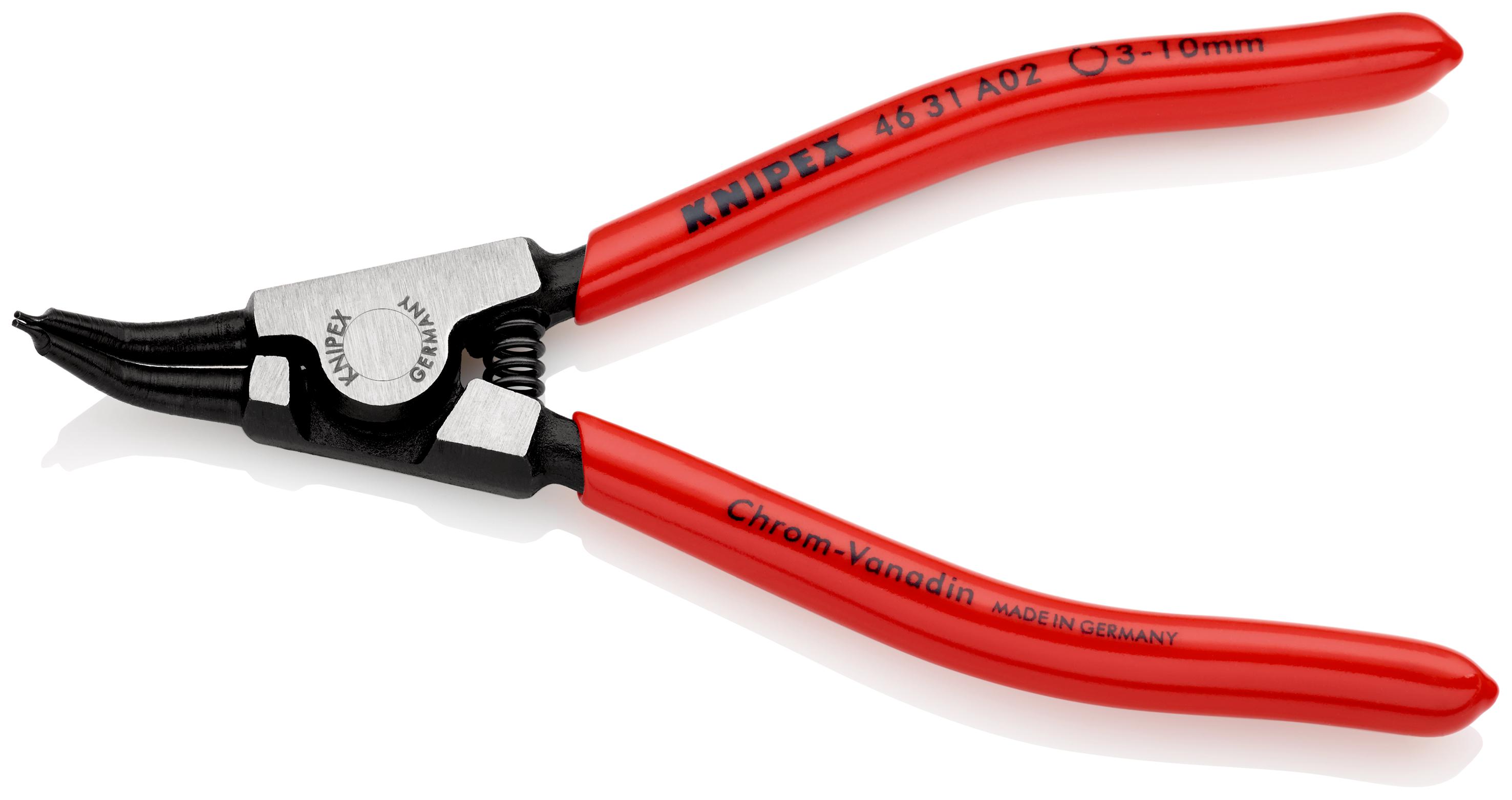 Knipex 46 31 A02 Circlip Pliers, 130 mm Overall, Bent Tip