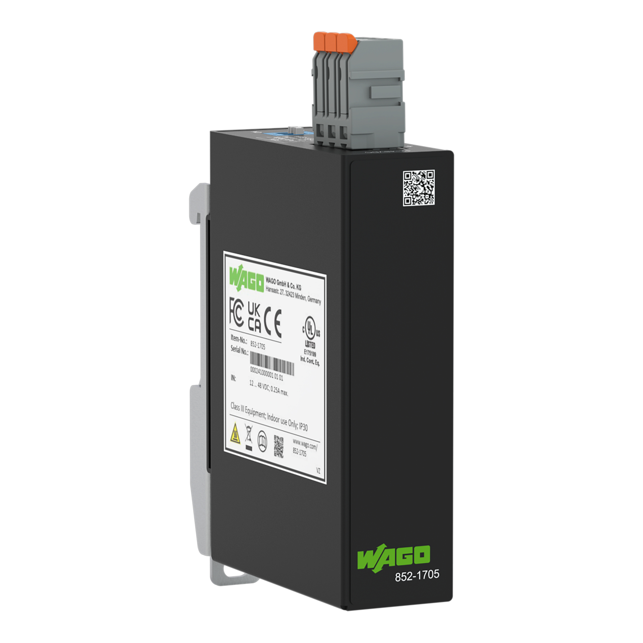 WAGO RJ45 Ethernet Media Converter, 10Mbit/s 1000m