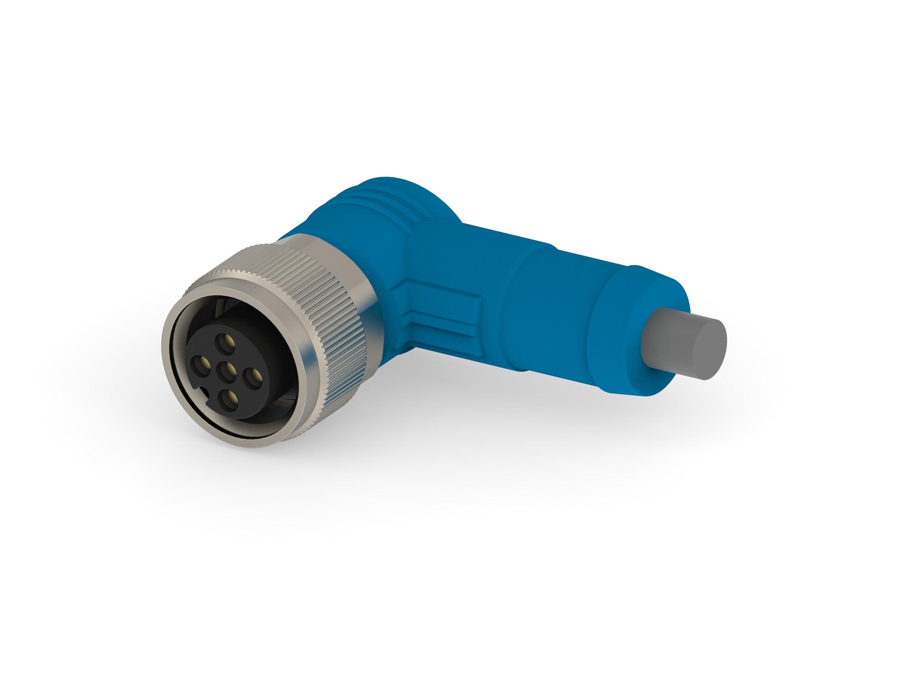 TE Connectivity Female 5 way Socket M12 to M12 Pigtail Cable Assembly, 1.5 m