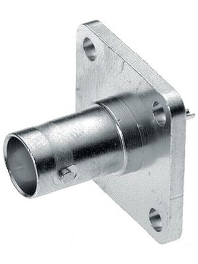 Huber+Suhner 23_BNC Series Socket Bulkhead Circular Coaxial Connector, Solder Cup Termination, Straight Body