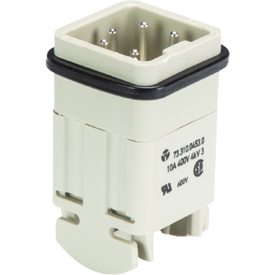 Wieland Male Insert, 10A, Male, 73 Series, 4 Contacts