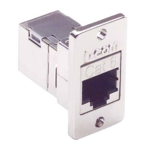 L-Com ECF Series Single-Port RJ45 Ethernet Coupler, Cat6, Shielded