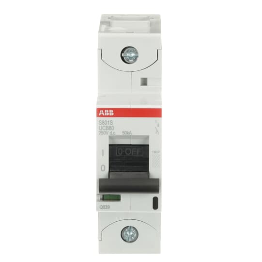 ABB S801S MCB, 1P, 80A, UC-B, 250V DC, 50 kA Breaking Capacity