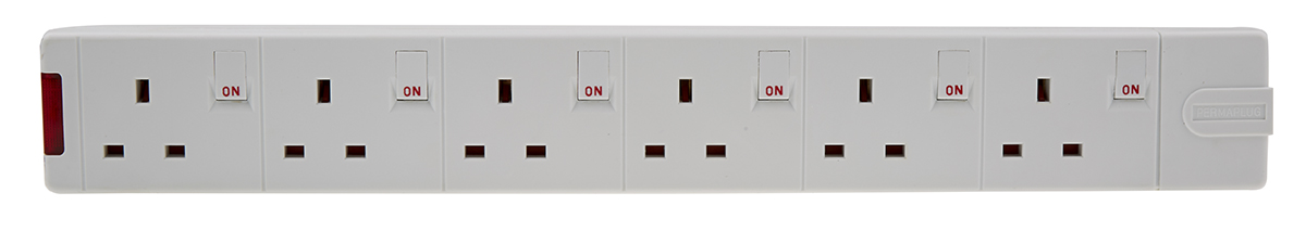 RS PRO 6 Socket Type G - British Trailing Socket, 240 V