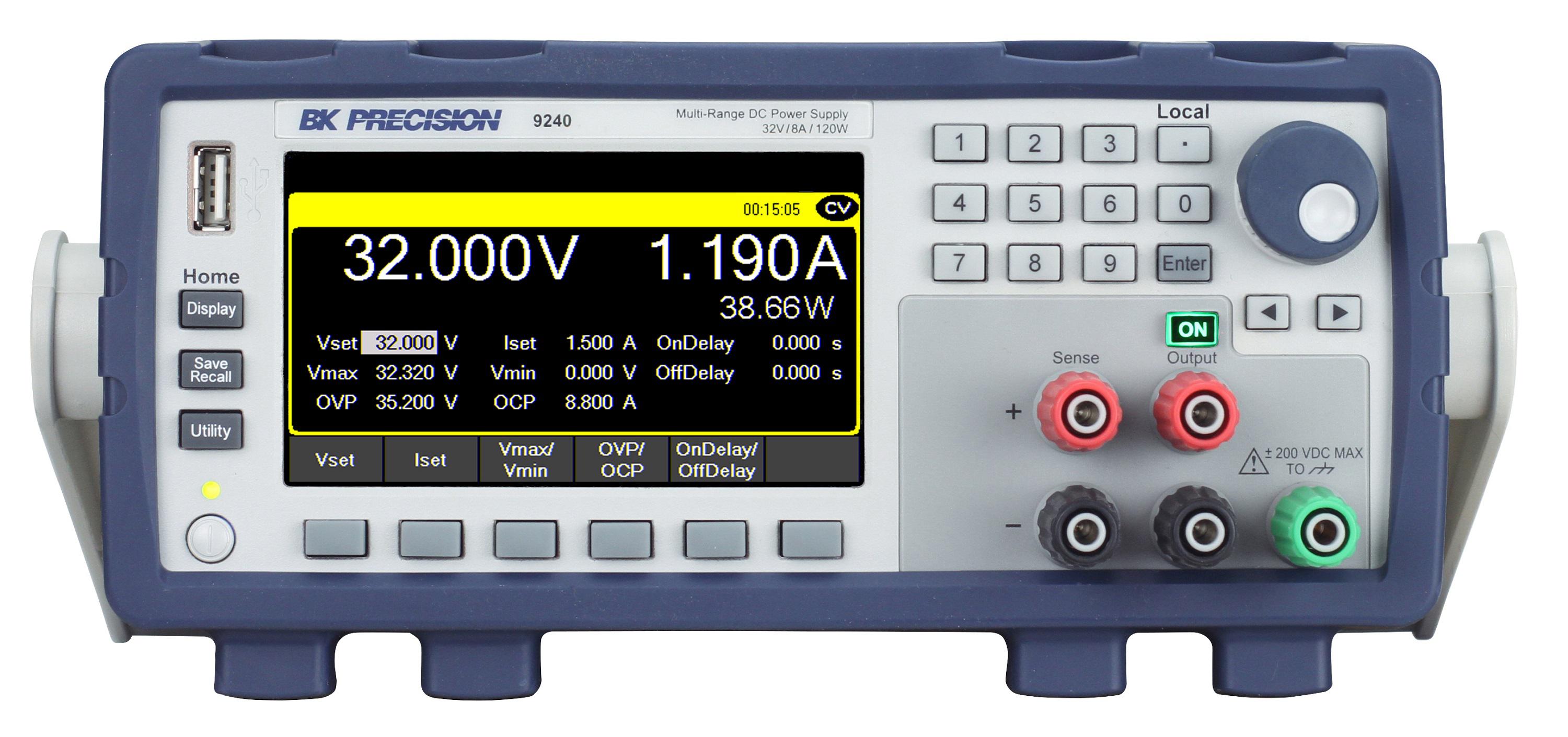 BK Precision 9240 Series Digital Bench Power Supply, 0 → 32V, 8A, 4-Output, 120W - UKAS Calibrated