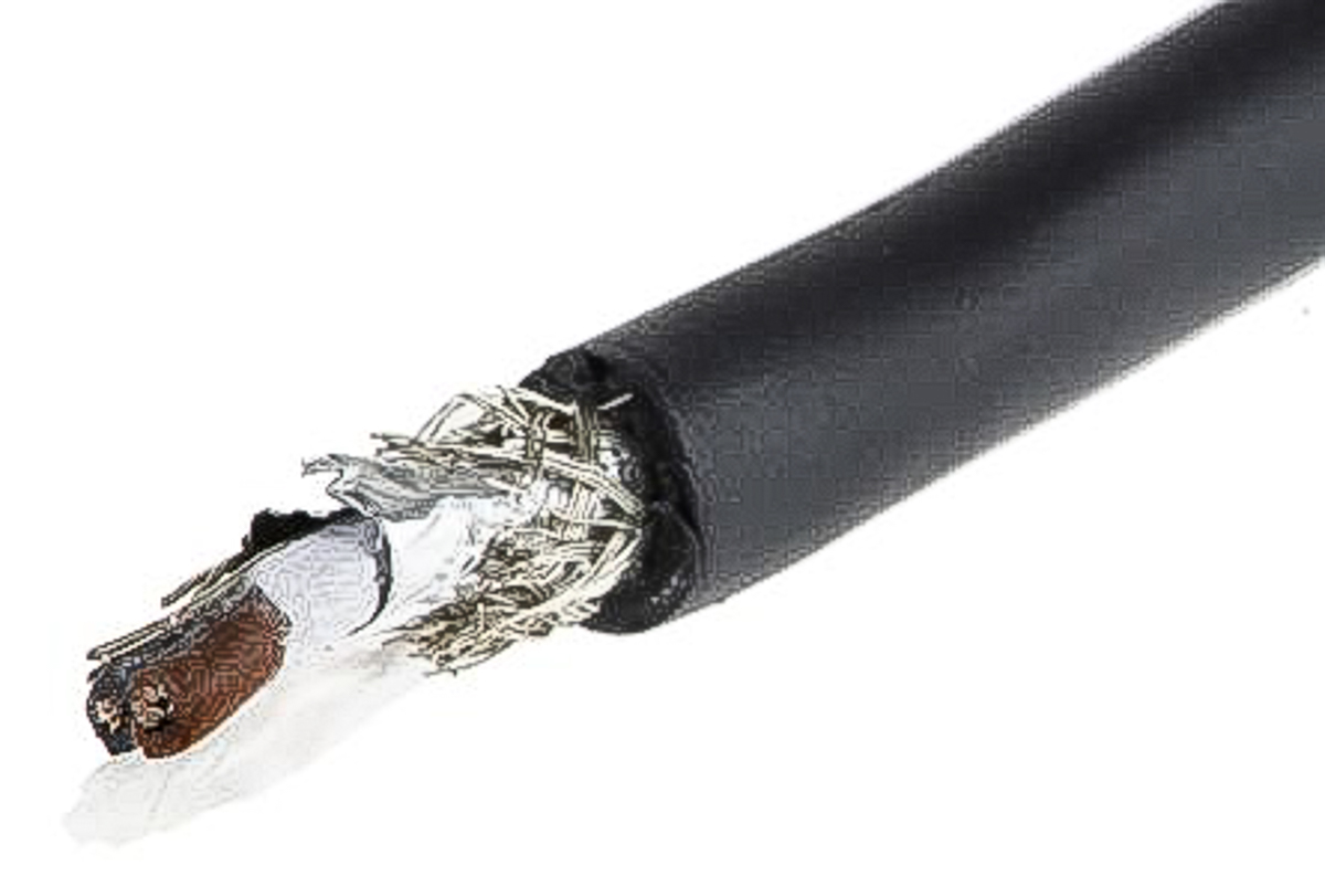 Alpha Wire XTRA-GUARD 2 Control Cable, 2 Cores, 0.23 mm² 24 AWG, Screened, 30 m, Black Polyethylene Sheath