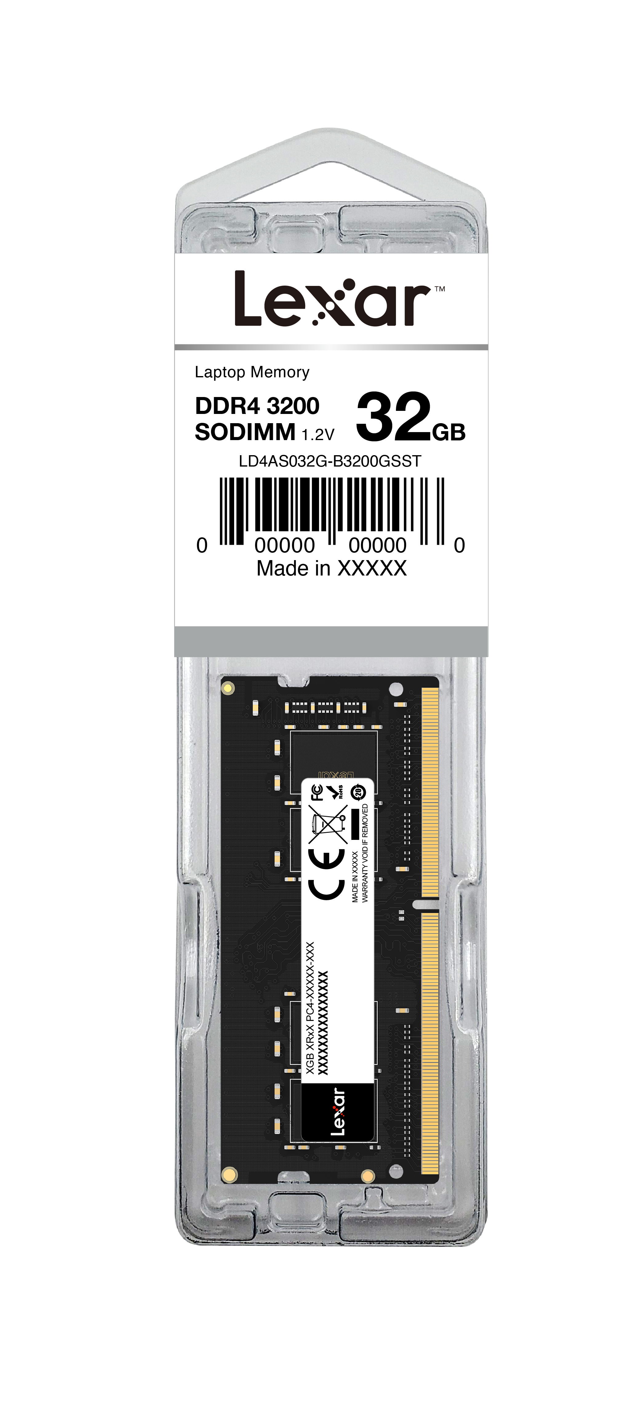 Lexar 32 GB DDR4 Laptop RAM, 3200MHz, DIMM, 1.2V