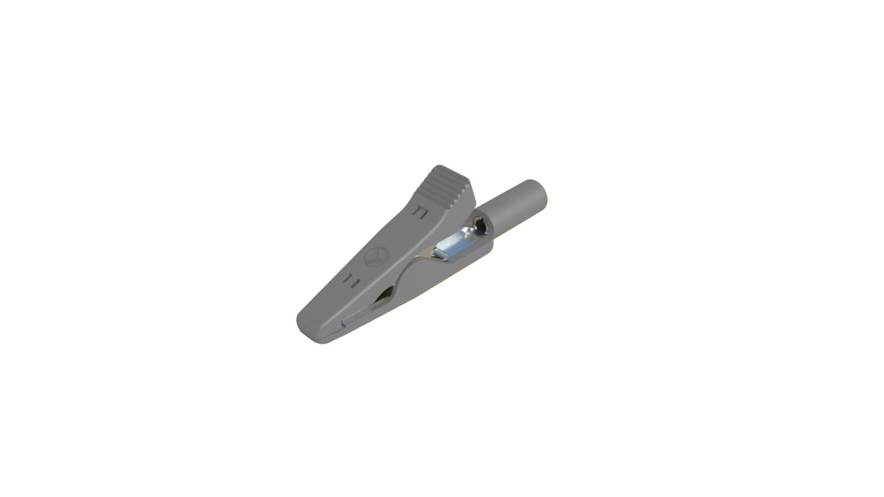 Hirschmann Test & Measurement Alligator Clip 2 mm Connection, Stainless Steel Contact, 6A, Grey