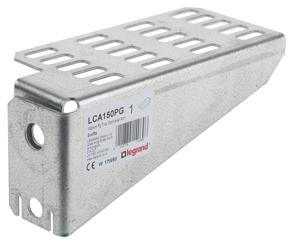 Legrand Cantilever Arm Bracket Pre-Galvanised Steel Cable Tray Accessory, 150 mm Width, 74mm Depth