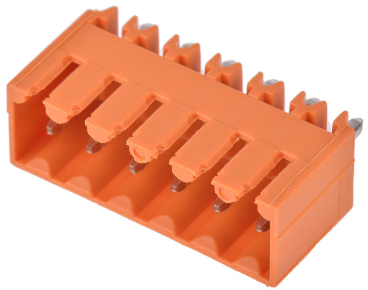 Weidmuller, 3.5mm Pitch, OMNIMATE SL, 6 Way, , Pluggable Terminal Block, Header, Through Hole, Solder Termination,
