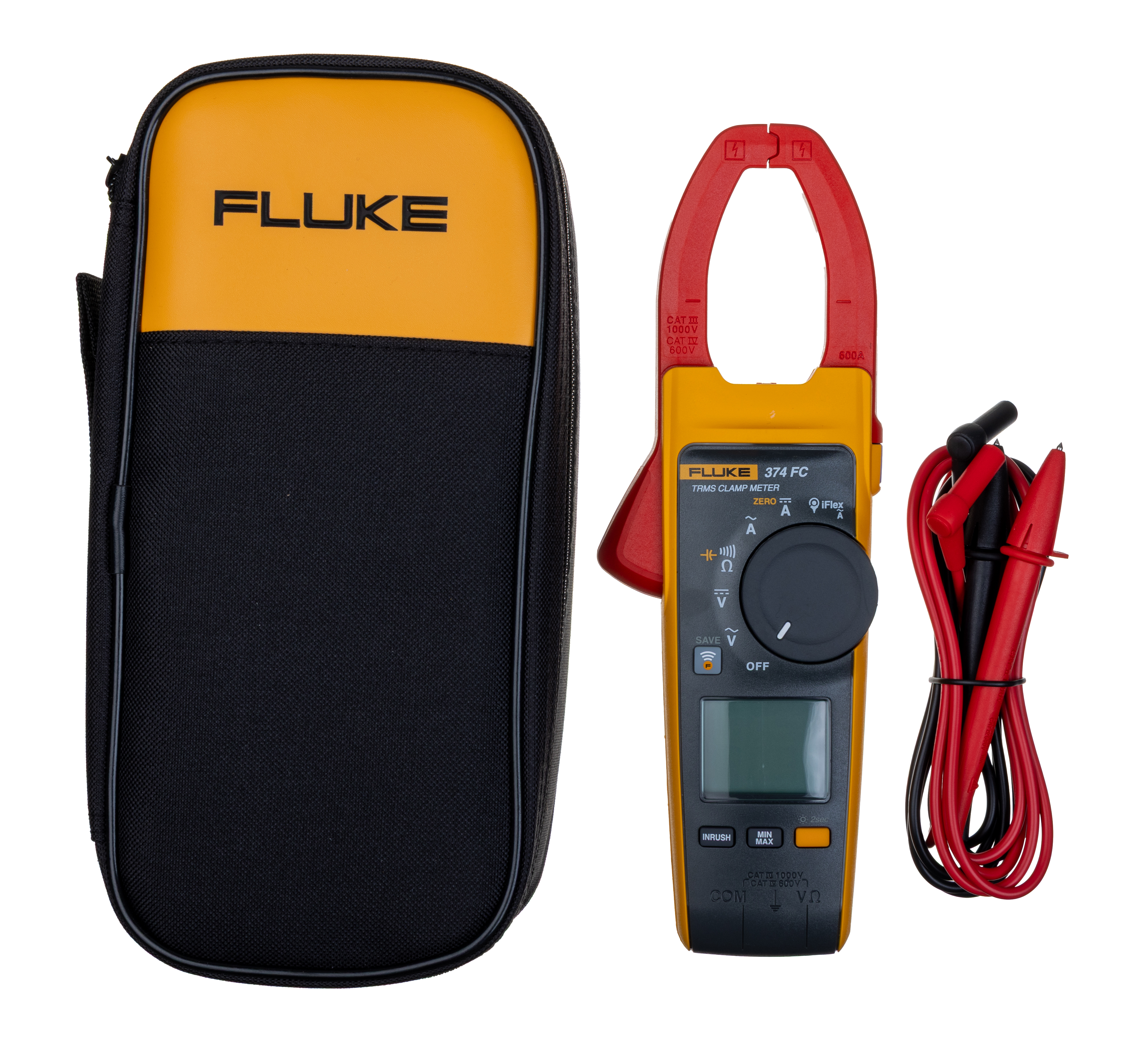 Fluke 374 FC Clamp Meter Bluetooth, 600A dc, Max Current 600A ac CAT III 1000V With UKAS Calibration