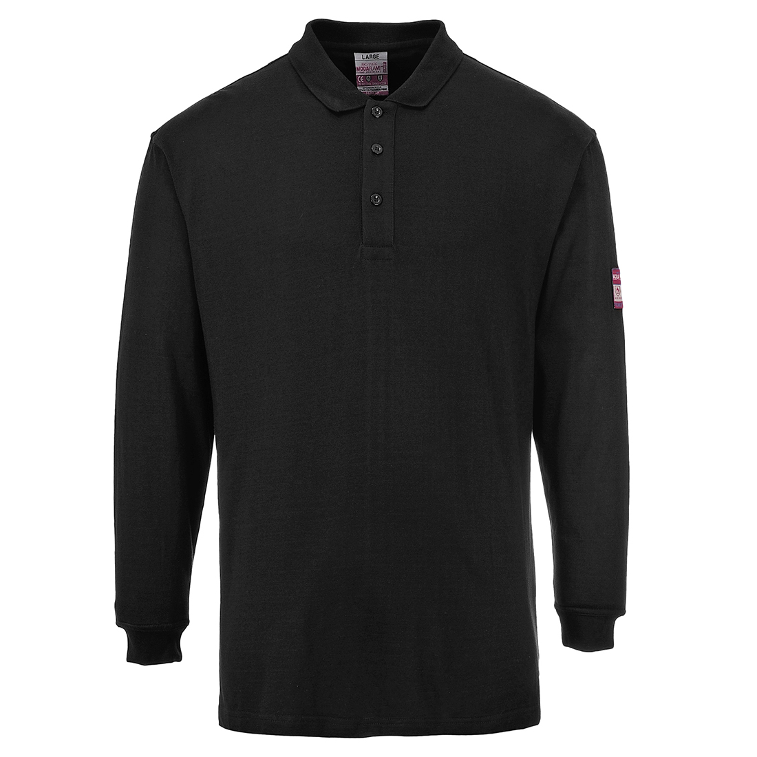 Portwest FR10 Navy 1 % Carbon Fibre, 60 % Modacrylic, Cotton Polo Shirt, UK- L, EUR- L