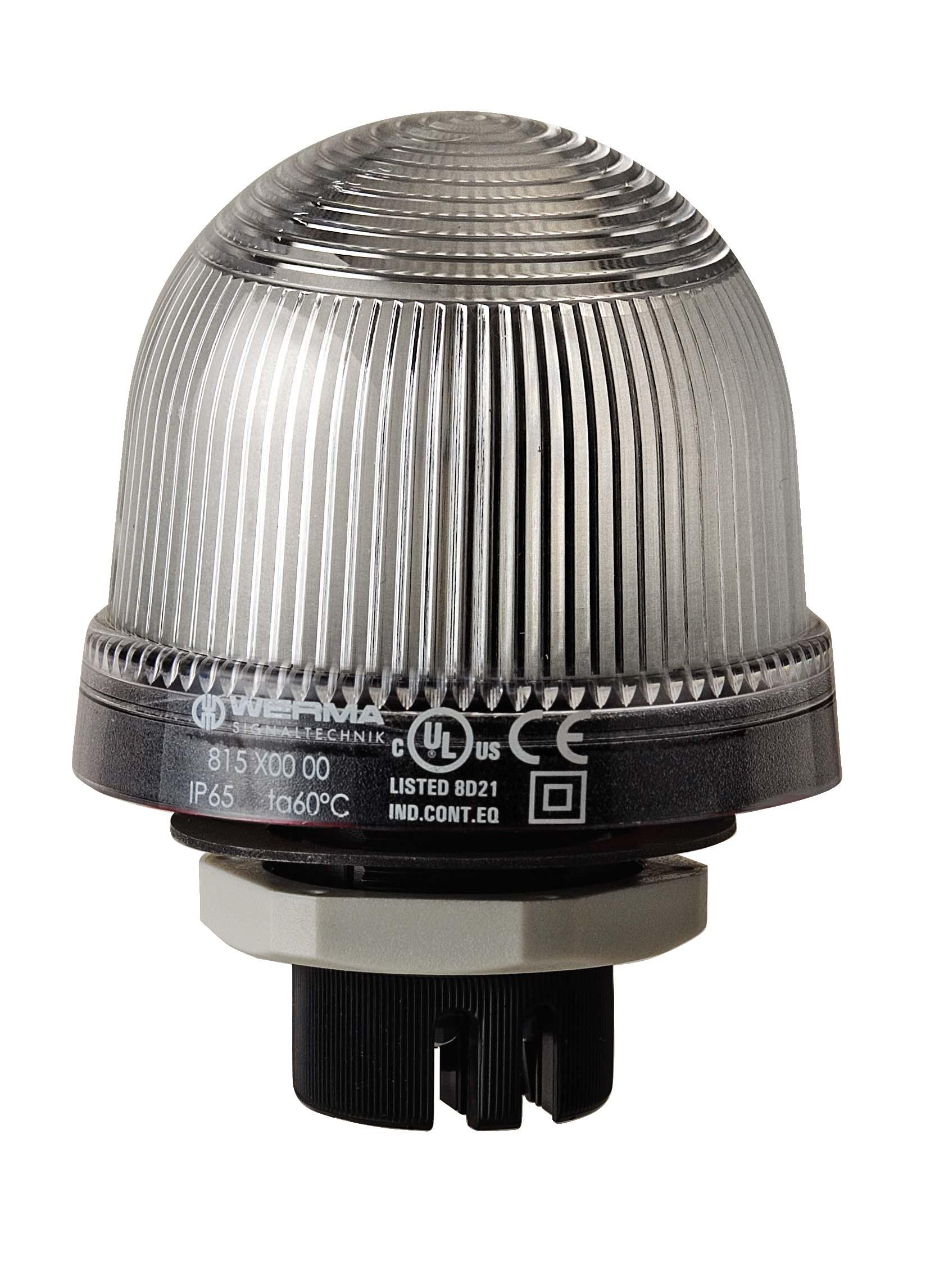 Werma 816 Series Clear Continuous lighting Beacon, 24 V, Built-in Mounting, LED Bulb