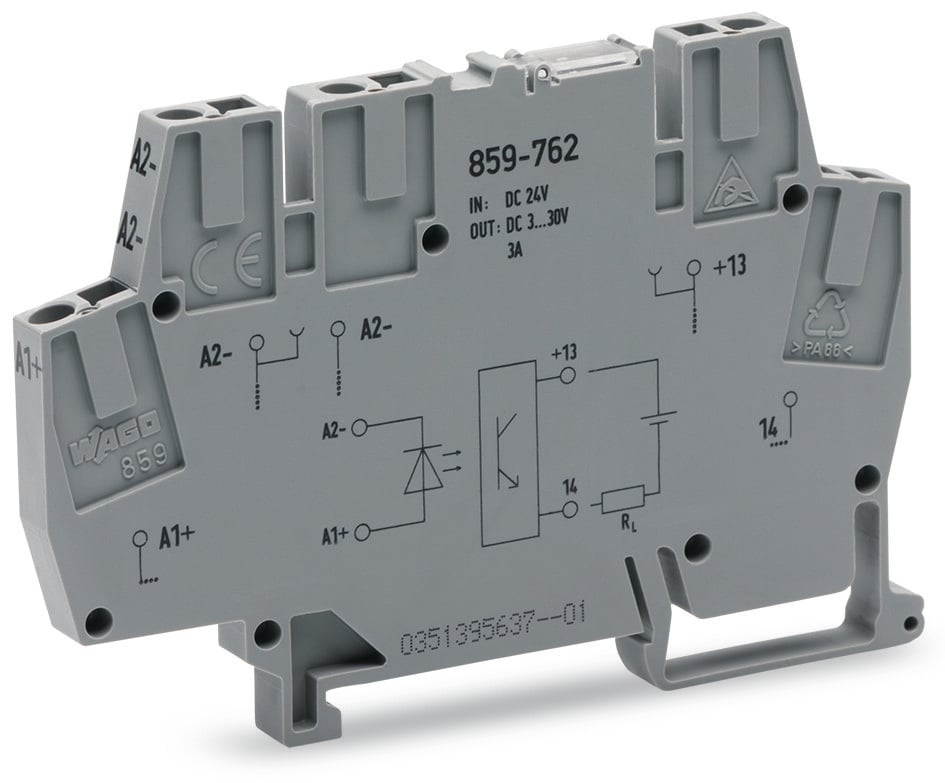 WAGO 859-762 859 Series Grey, 2.5mm², Cage Clamp Termination