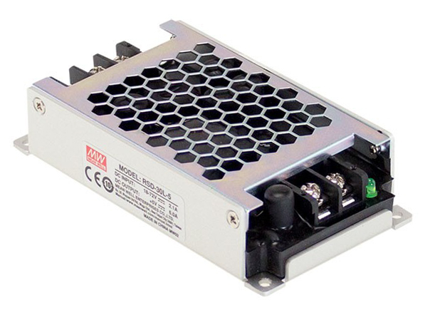 MEAN WELL RSD-30 DC-DC Converter, 12V dc/ 2.5A Output, 18 → 72 V dc Input, 30W, Chassis Mount, +70°C Max Temp