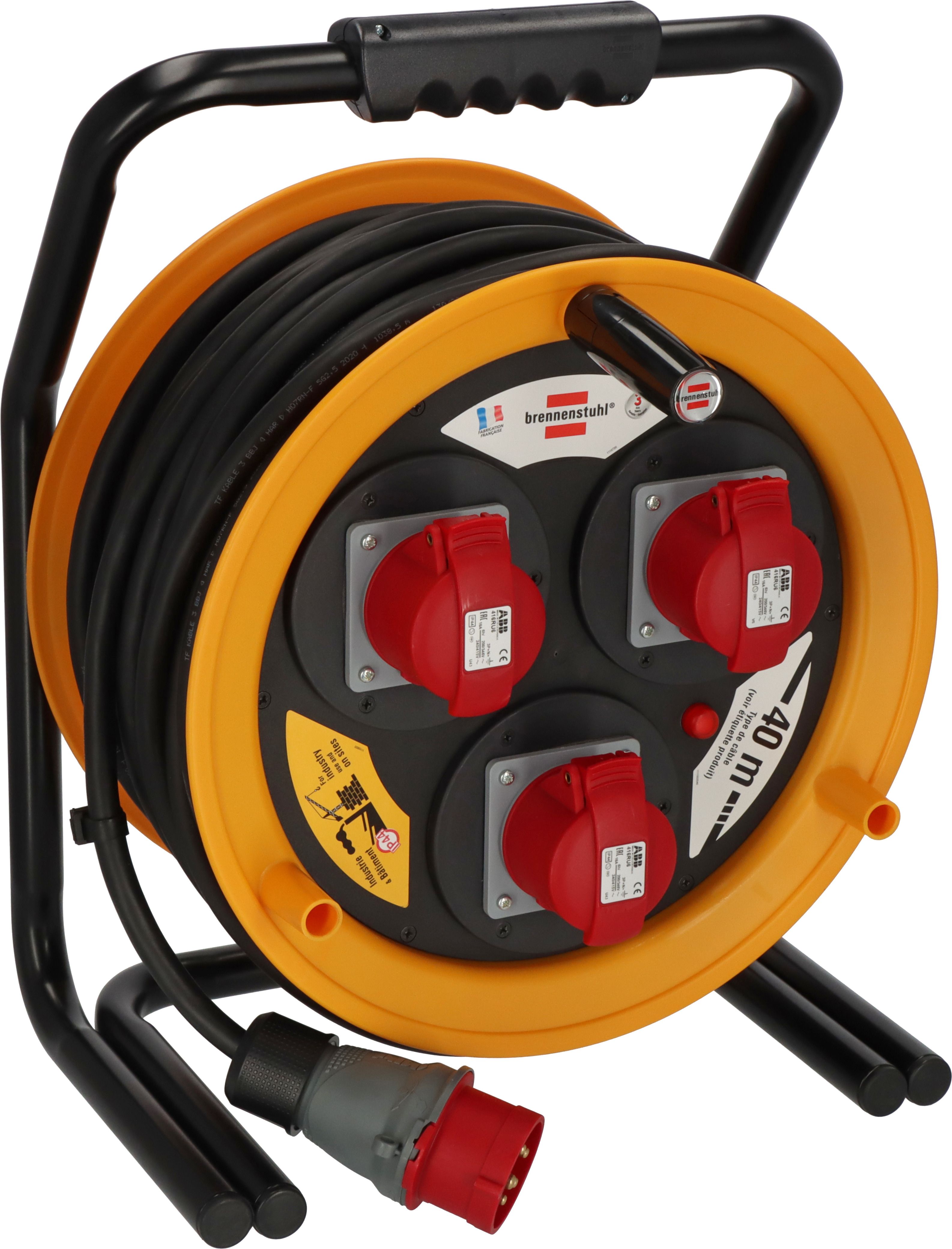 brennenstuhl 40m 3 Socket CEE 415 V-16 A Cable Reel Open Reel, 230 V, IP44