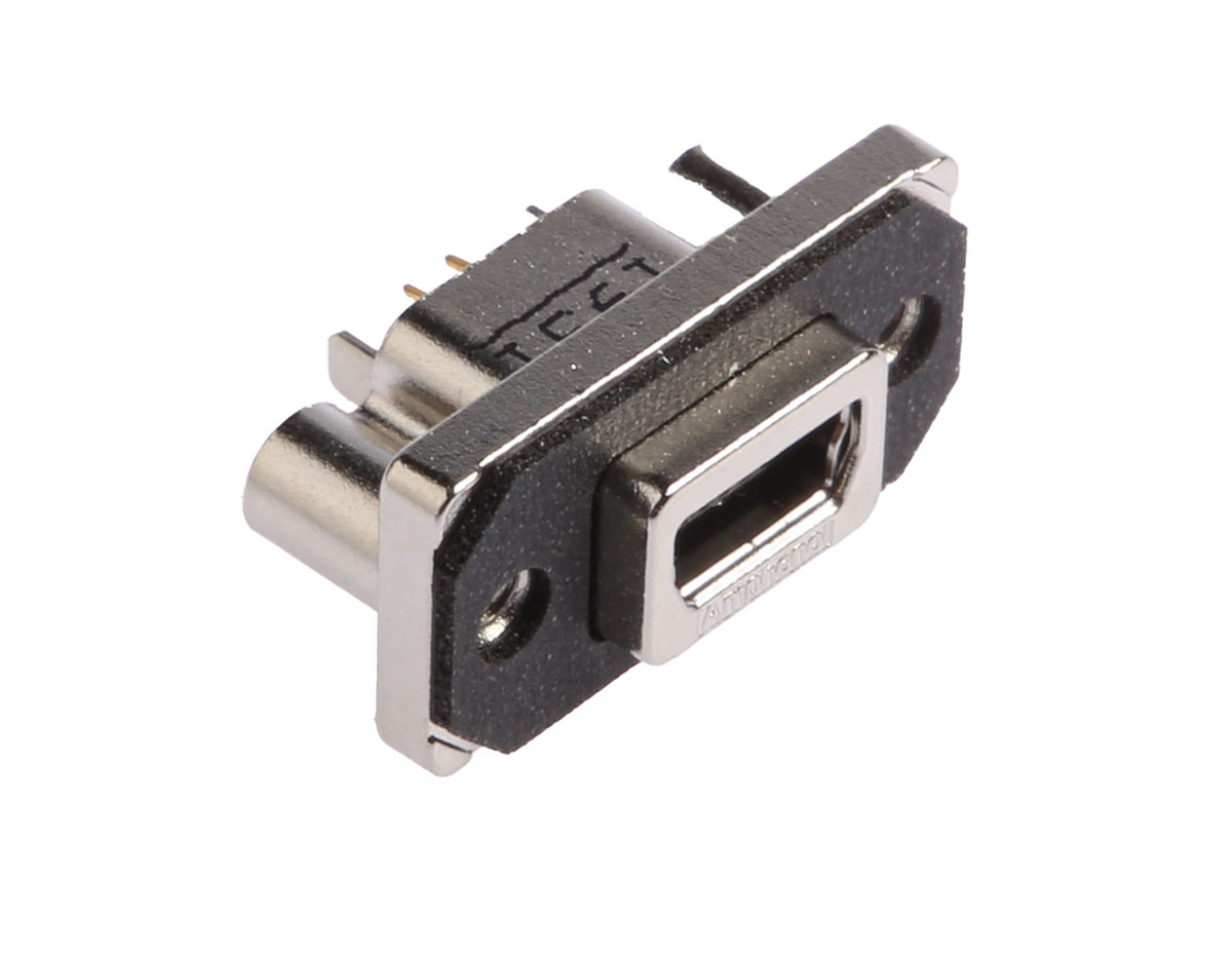 Amphenol Communications Solutions Straight, Through Hole, Socket Type B 2.0 USB Connector