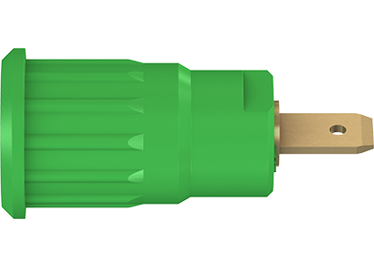 Staubli Green Female Banana Socket, 4 mm Connector, Press Fit Termination, 24A, 1000V, Gold Plating