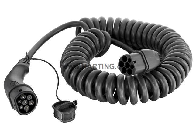 HARTING 20 A Mode 3, Type 2 to Type 2, EV Charging Cable 5m