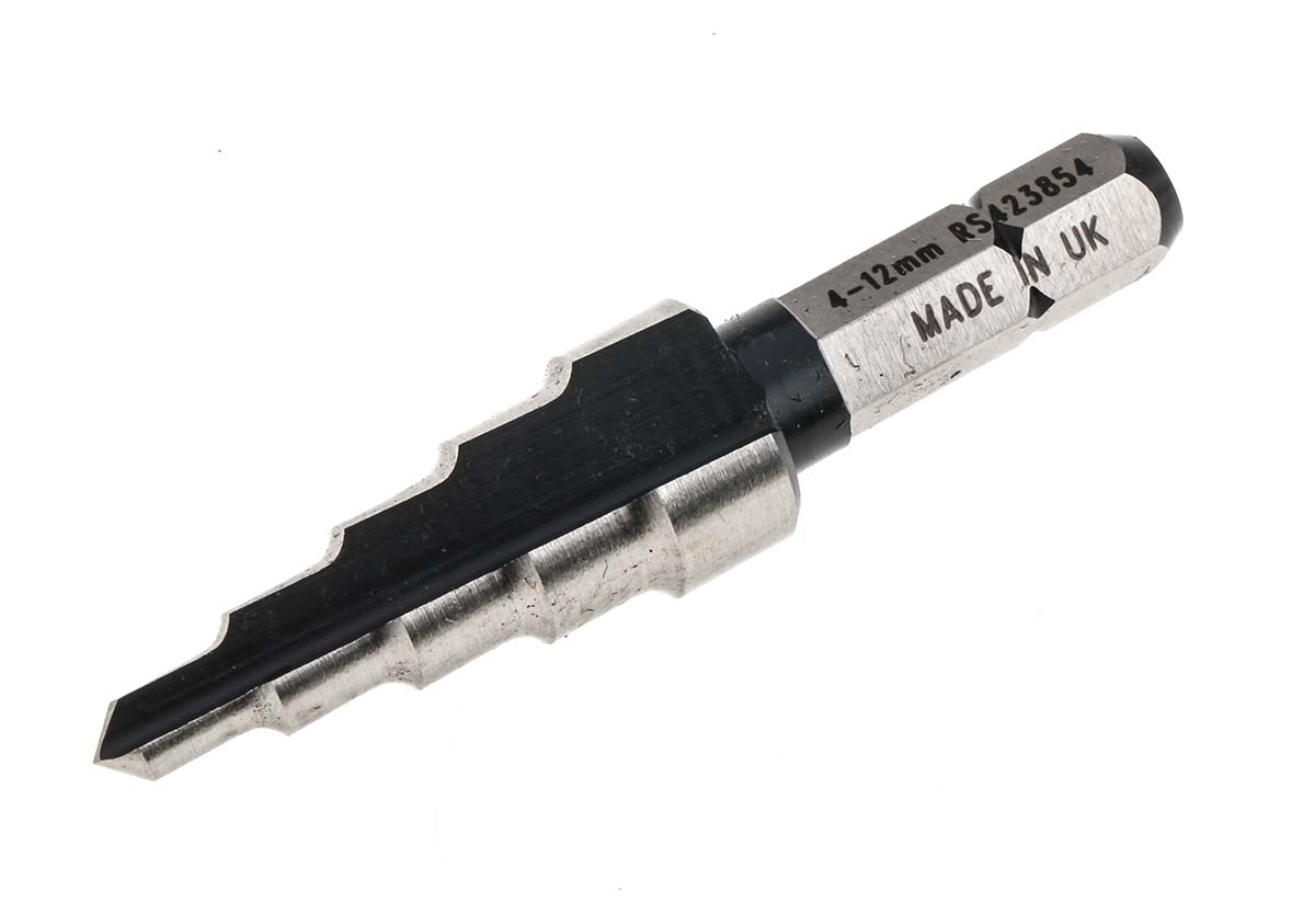RS PRO HSS Step Drill Bit 4mm x 12mm