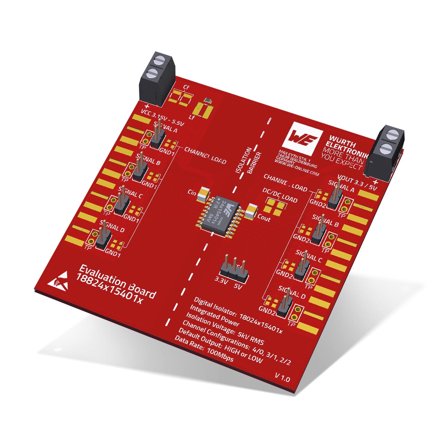 18824215401H Wurth Elektronik, 4-Channel Digital Isolator 100Mbps, 5 kV