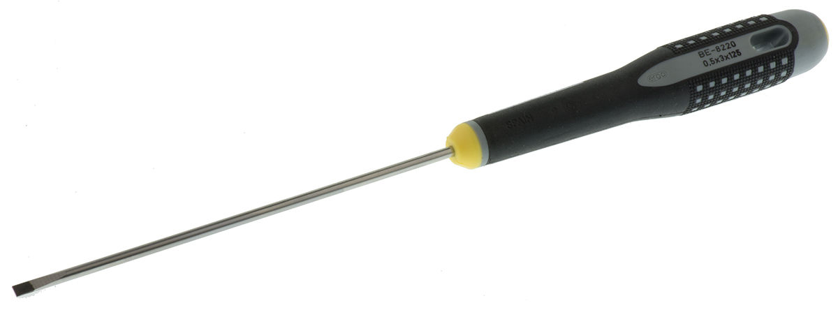 Bahco Slotted  Screwdriver, 3 x 0.5 mm Tip, 125 mm Blade, 247 mm Overall