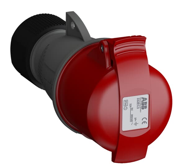 Amphenol Industrial, 2CMA1 IP44 Red 3P+E Industrial Power Socket, Rated At 32A, 380/440 V