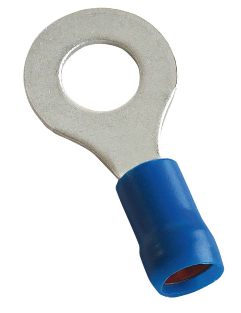 MECATRACTION, S Insulated Ring Terminal, M10 Stud Size to 2,5mm² Wire Size, Blue