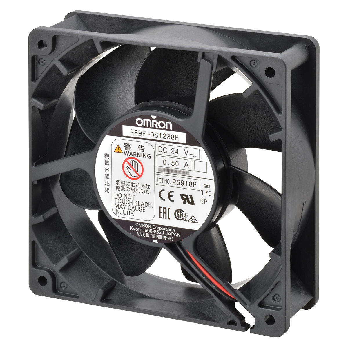 Omron R89F Series Axial Fan, 24 V dc, DC Operation, 3.88m³/min, 12W, 500mA Max, 120 x 120 x 38mm