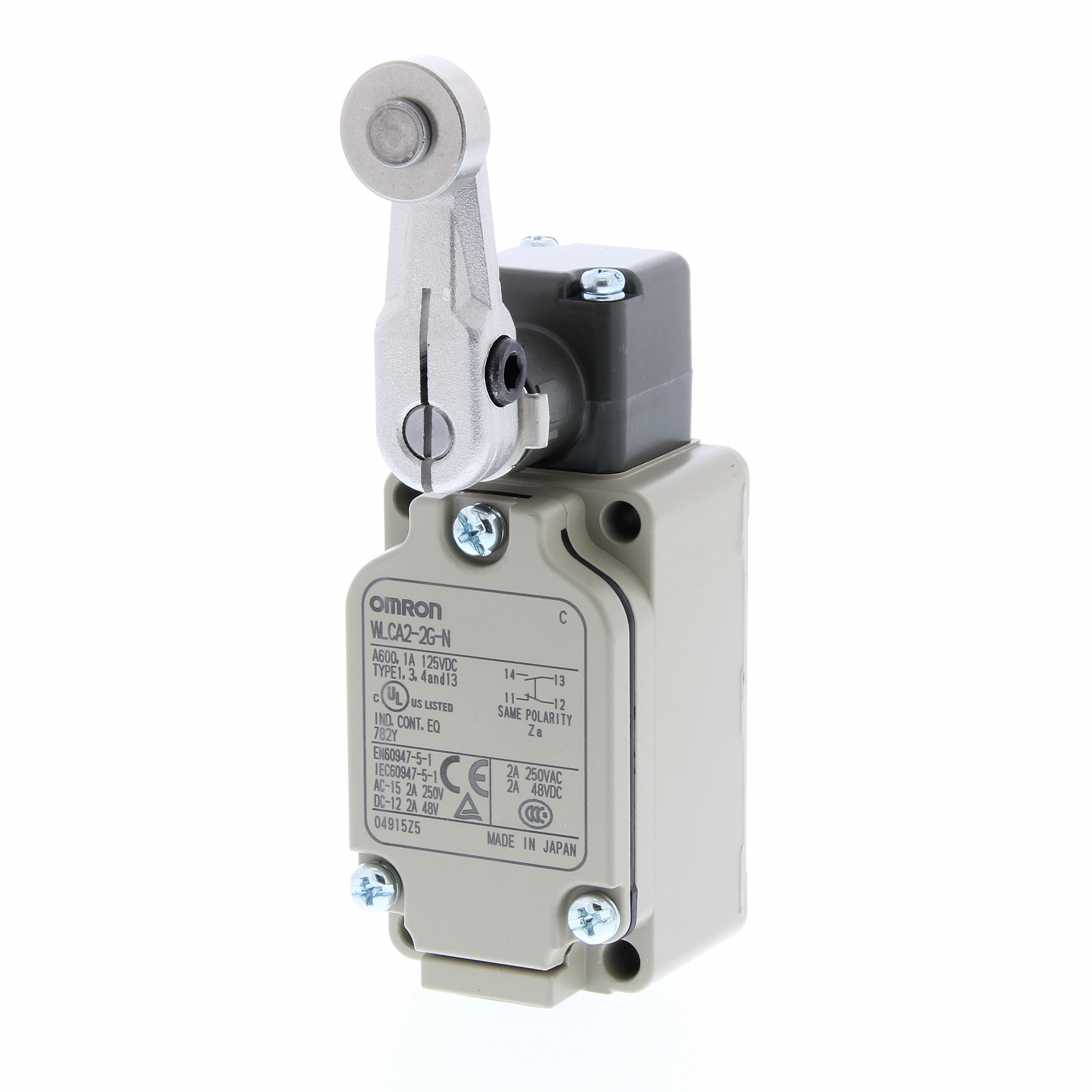 Omron WL Series Roller Lever Limit Switch, NO/NC, IP67, SPST, 500V ac ac Max, 10A Max
