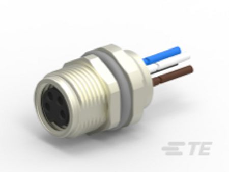 TE Connectivity Circular Connector, 4 Contacts, Rear, M8 Connector, Socket, Female, IP67, T4 Series