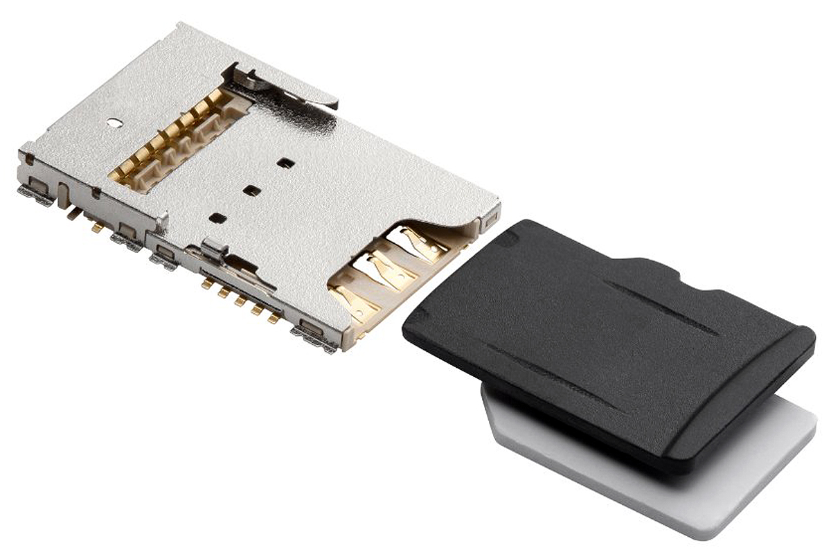 Molex 6 (Nano SD), 8 (microSD) Way Push/Pull MicroSD, Nano SIM Memory Card Connector With Solder Termination