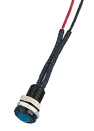Oxley Blue Panel Mount Indicator, 3.6V, 6.4mm Mounting Hole Size, Lead Wires Termination, IP66