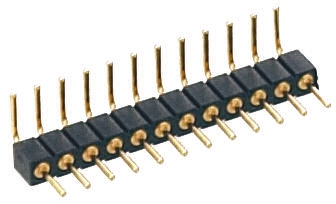 Preci-Dip 830 Series Right Angle Through Hole Pin Header, 2 Contact(s), 2 mm Pitch, 1 Row, Unshrouded