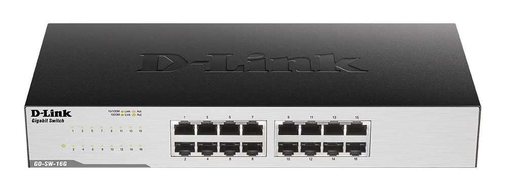 D-Link 16‑Port Gigabit Easy Desktop Switch, Unmanaged 16 Port Network Switch, EU