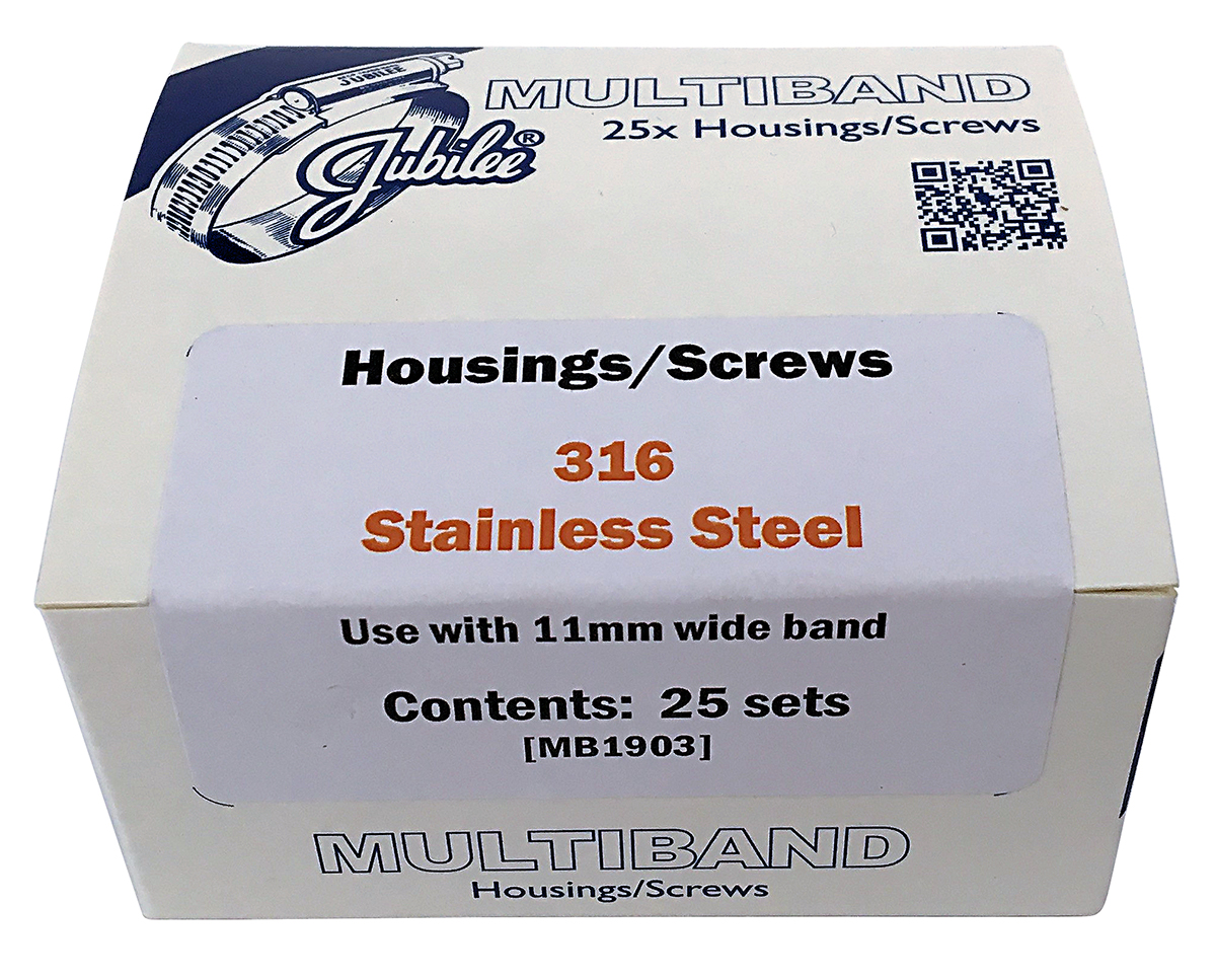 Jubilee 25 Piece Stainless Steel Hose Clip Screw Housing