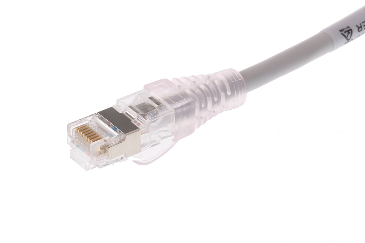 Molex Premise Networks, 1m Cat6a, Grey RJ45 to Male RJ45 Male, STP Shielded, Terminated LSZH Sheath