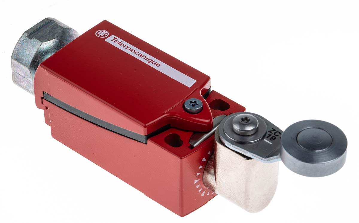 Telemecanique Sensors XCSD Series Roller Lever Interlock Switch, 2NC/1NO, IP66, IP67, Plastic Housing