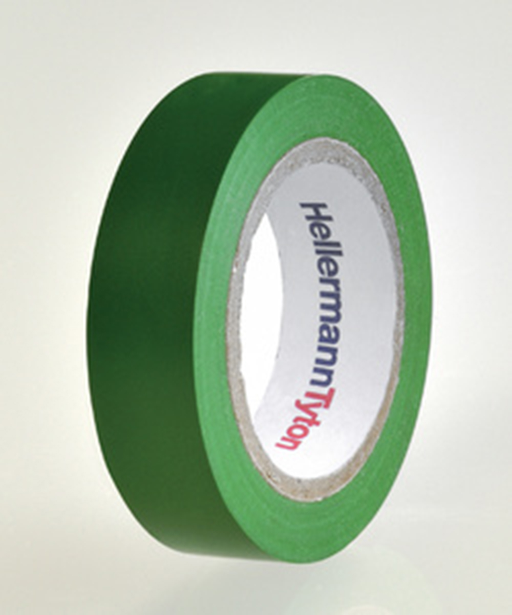 HellermannTyton HelaTape Flex Green Electrical Tape, 15mm x 10m