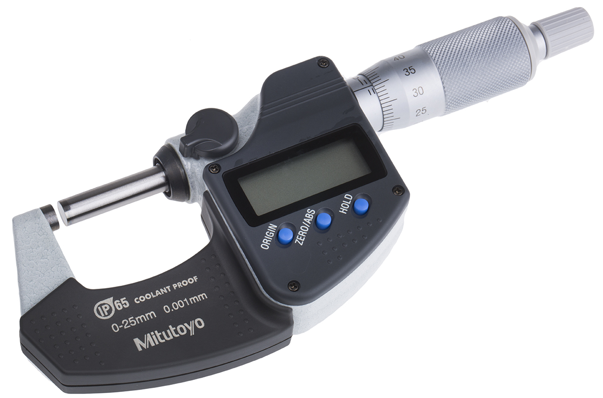 Mitutoyo 293-240-30 External Micrometer, Range 0 mm →25 mm, With UKAS Calibration