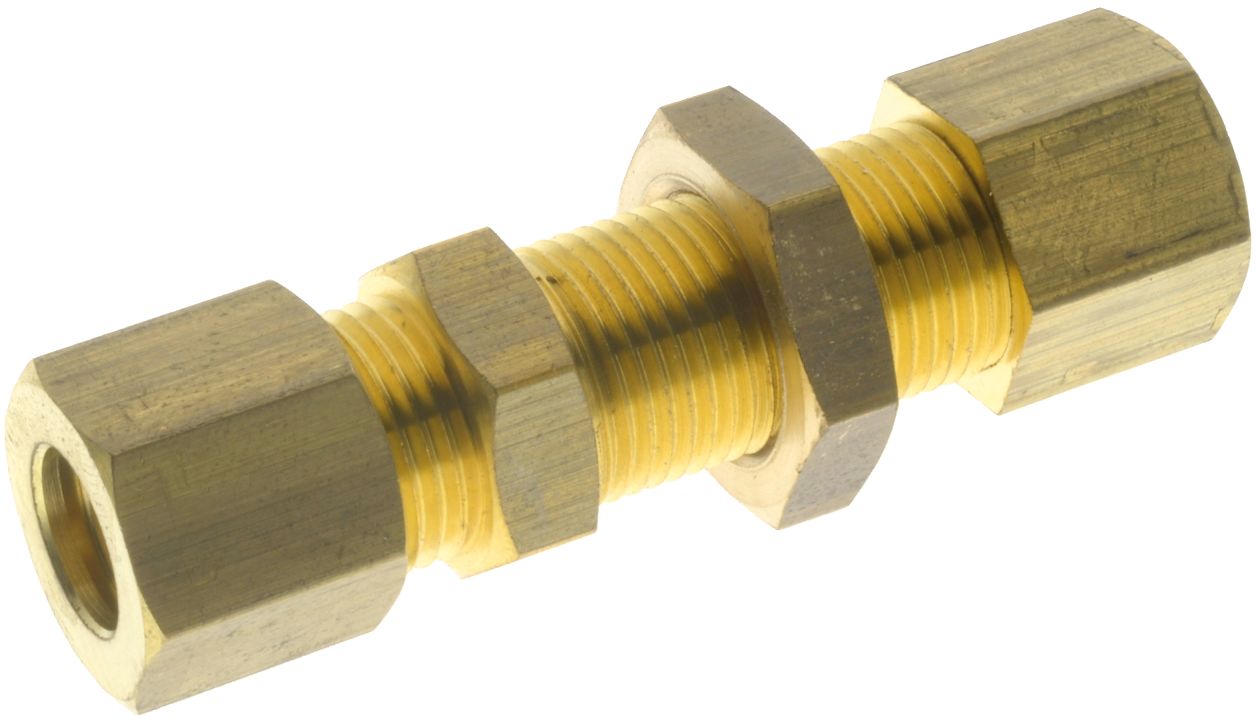 RS PRO 13465 Series Bulkhead Tube-to-Tube Adaptor, Push In 4 mm to Push In 4 mm, Tube-to-Tube Connection Style