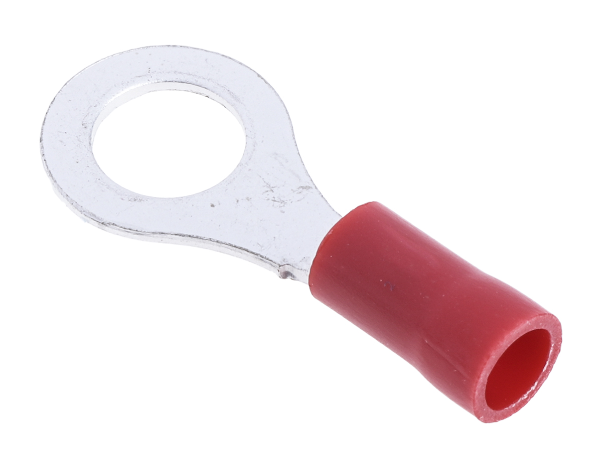 RS PRO Insulated Ring Terminal, M6 Stud Size, 0.5mm² to 1.5mm² Wire Size, Red
