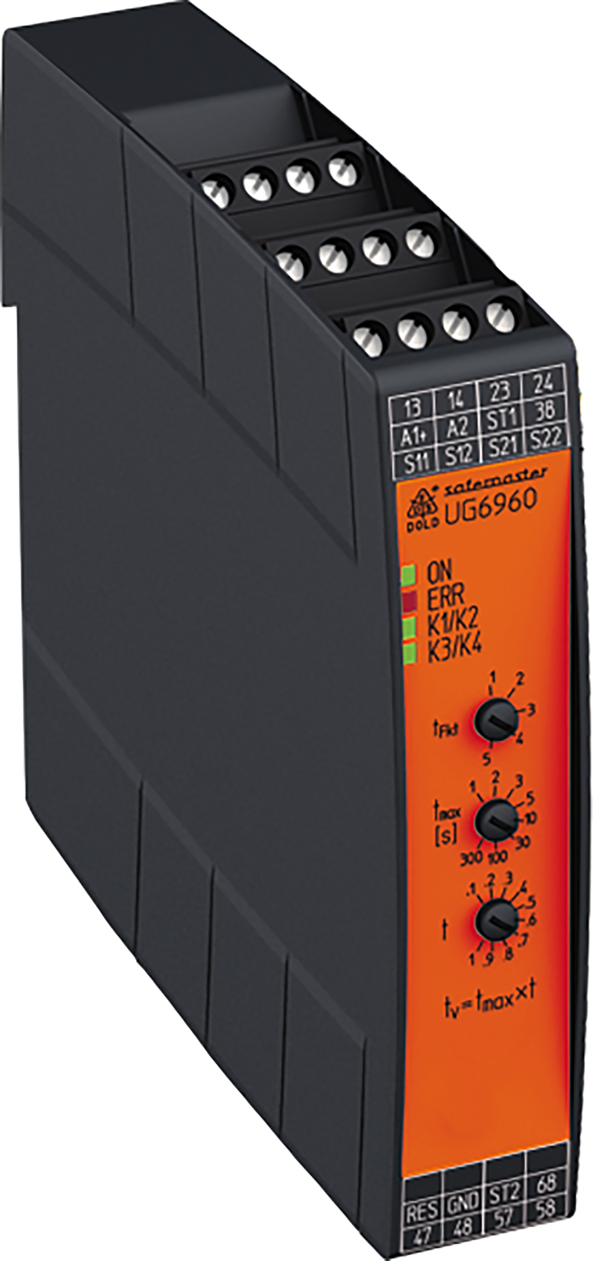 Dold UG6960 Series DIN Rail Mount Timer Relay, 24V dc, 4-Contact, 300s, DPST