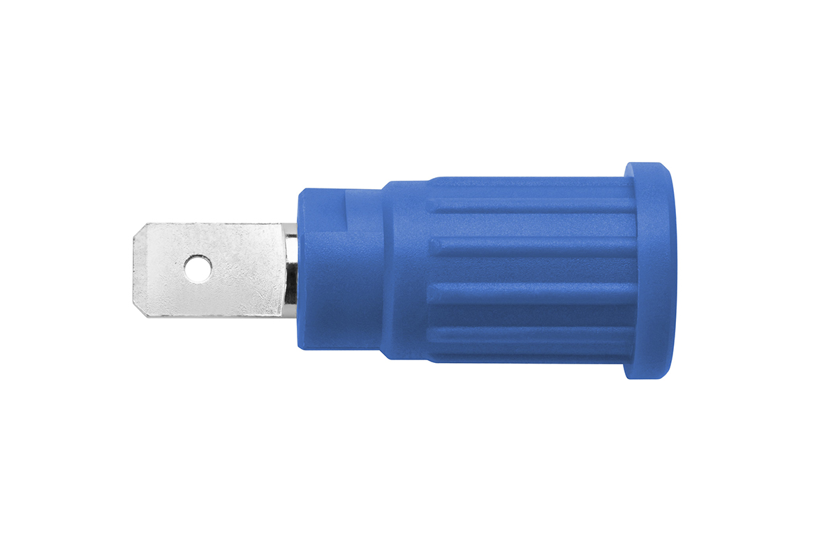 Schutzinger Blue Female Banana Socket, 4 mm Connector, PC Pin Termination, 32A, 1000V, Nickel Plating
