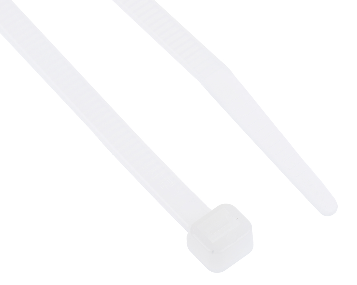 RS PRO Cable Tie, 190mm x 4.8 mm, Natural Nylon, Pk-1000